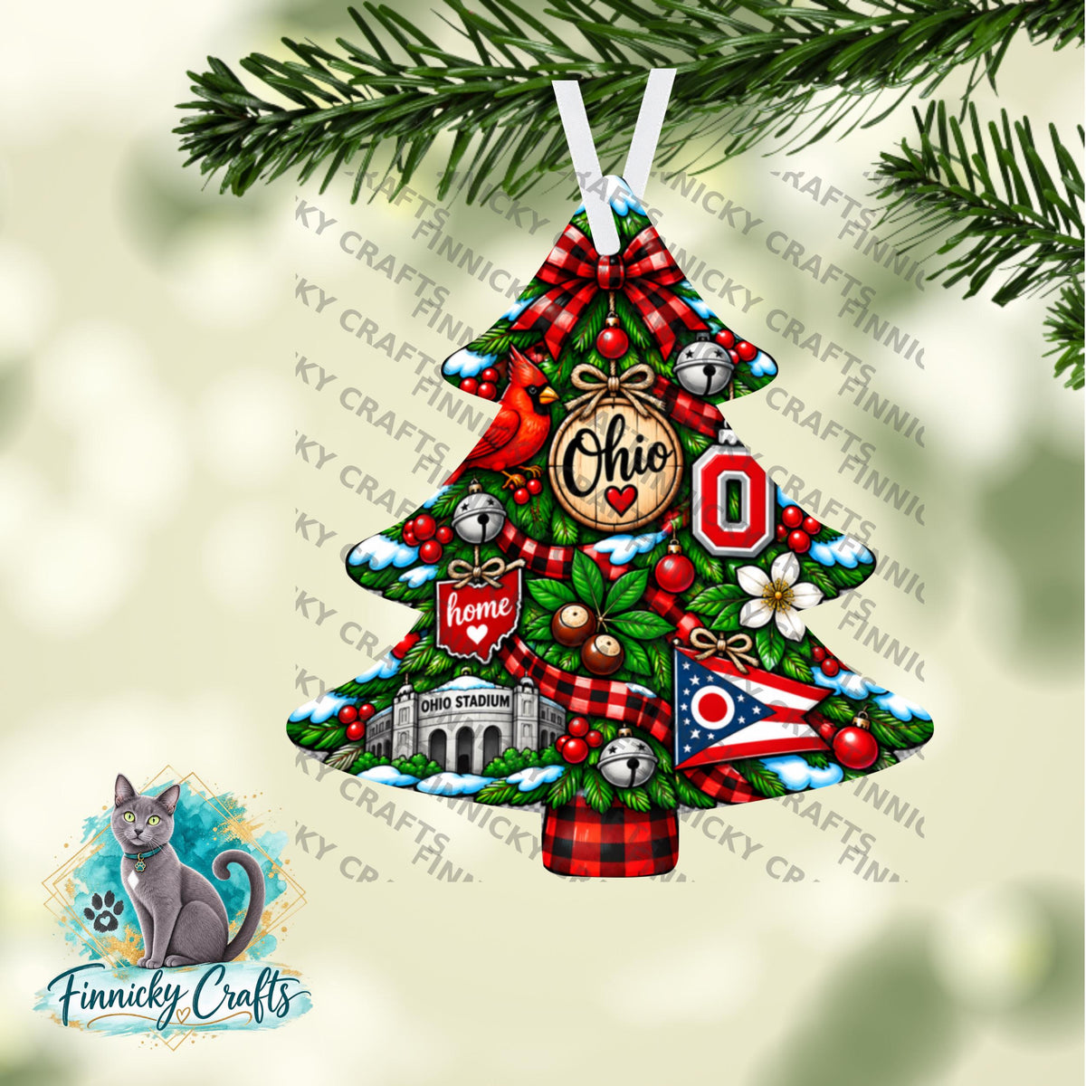 Ohio State Shape, Christmas Tree, Sublimation, PNG, Digital Download, Door Hanger, Ornament, Earrings, T-shirt