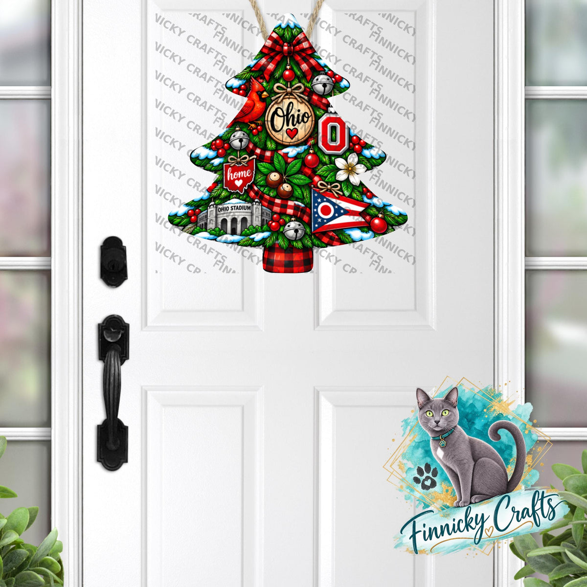 Ohio State Shape, Christmas Tree, Sublimation, PNG, Digital Download, Door Hanger, Ornament, Earrings, T-shirt