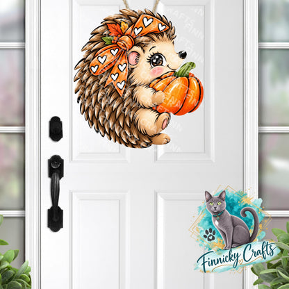 Hedgehog Holding a Pumpkin Shape, GG Sublimation PNG – Sublimation Design, Digital Design