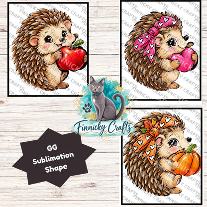 Hedgehog Holding a Pumpkin Shape, GG Sublimation PNG – Sublimation Design, Digital Design