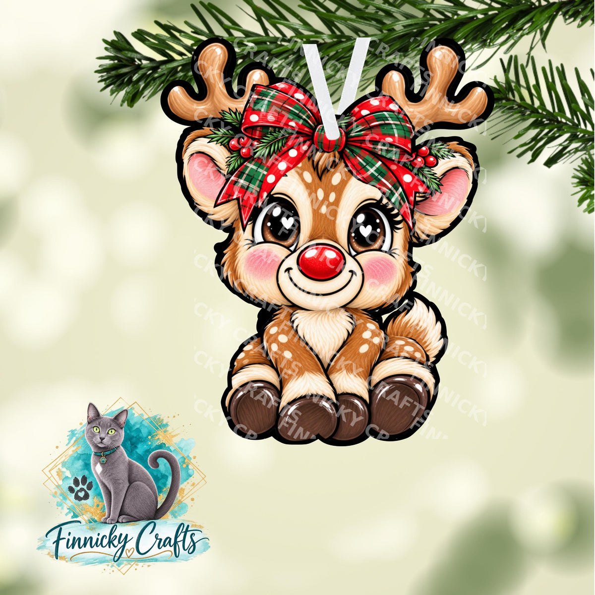 Reindeer with a Bow Shape, GG Sublimation PNG – Sublimation Design, Digital Desig