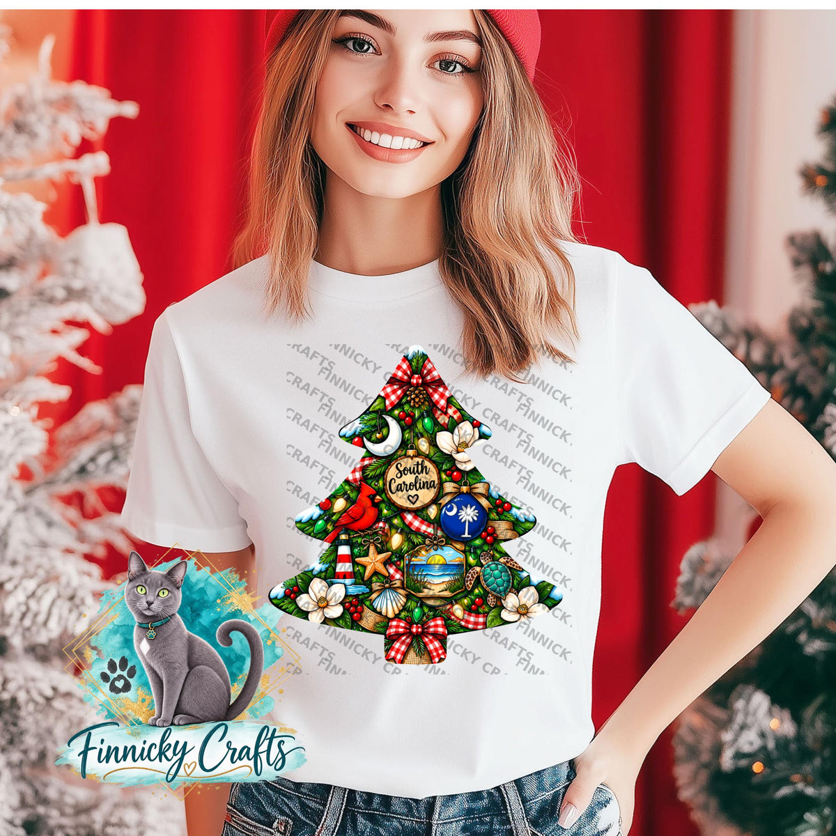 South Carolina State Shape, Christmas Tree, Sublimation, PNG, Digital Download, Door Hanger, Ornament, Earrings, T-shirt