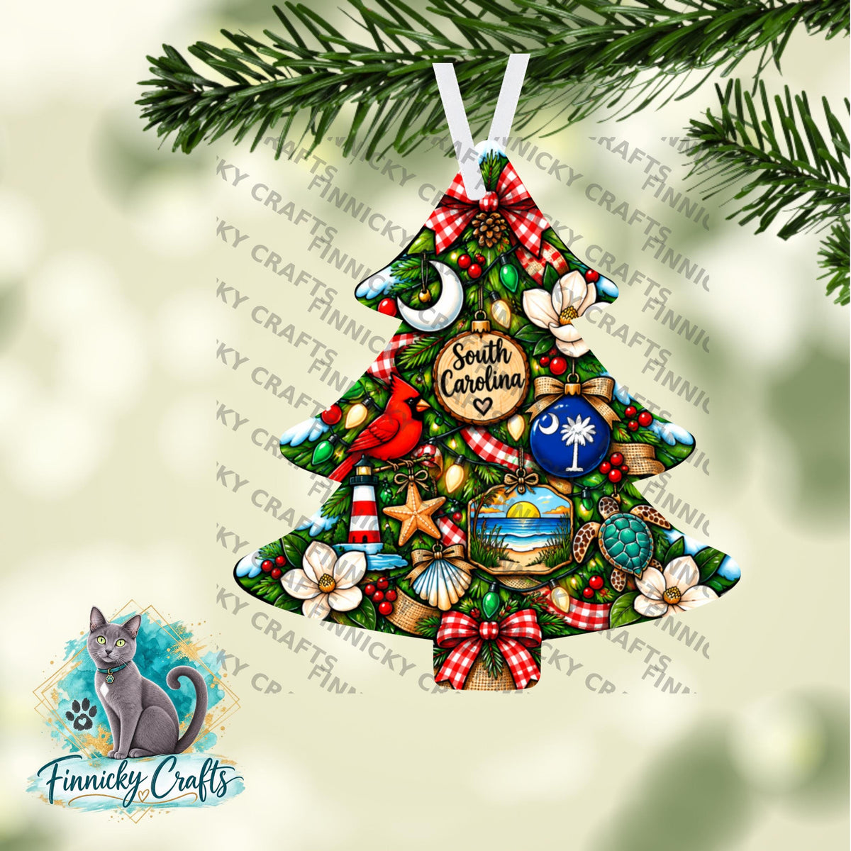 South Carolina State Shape, Christmas Tree, Sublimation, PNG, Digital Download, Door Hanger, Ornament, Earrings, T-shirt