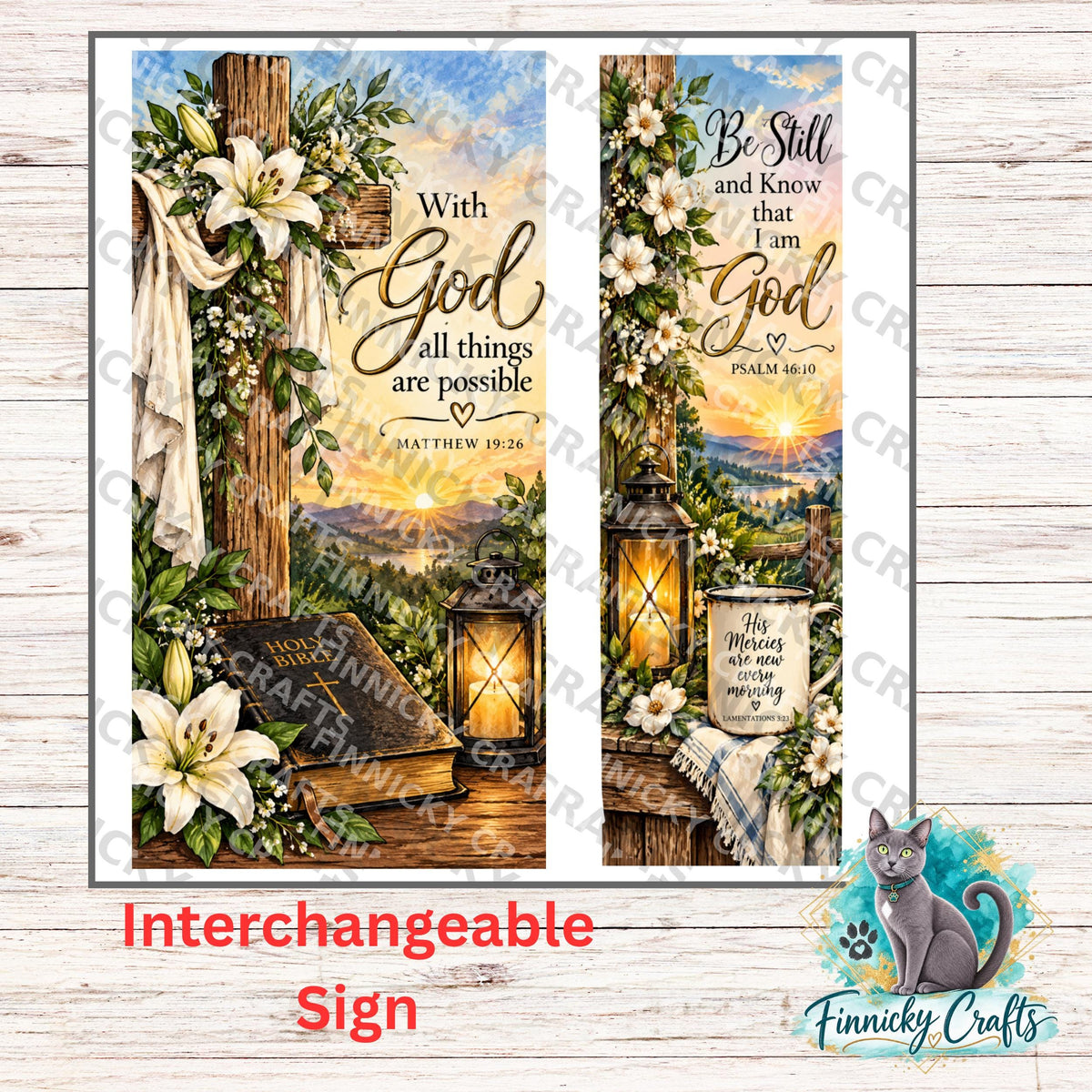 2-Piece, Religious scene, Interchangeable Sign Inserts, Sublimation, Digital, PNG, Design, Download