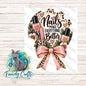 Round with bow Nailfie Prop - MDF - Acrylic - Sublimation Design - Digital Design