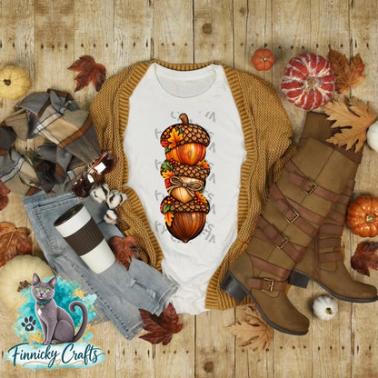 Fall Acorn Trio, Hair Clip, PNG Design, Sublimation, (Digital Download)