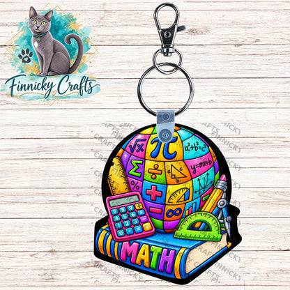 Mathematics book, symbols, night light, sign, earrings, Badge Reel, PNG Design, Sublimation Download