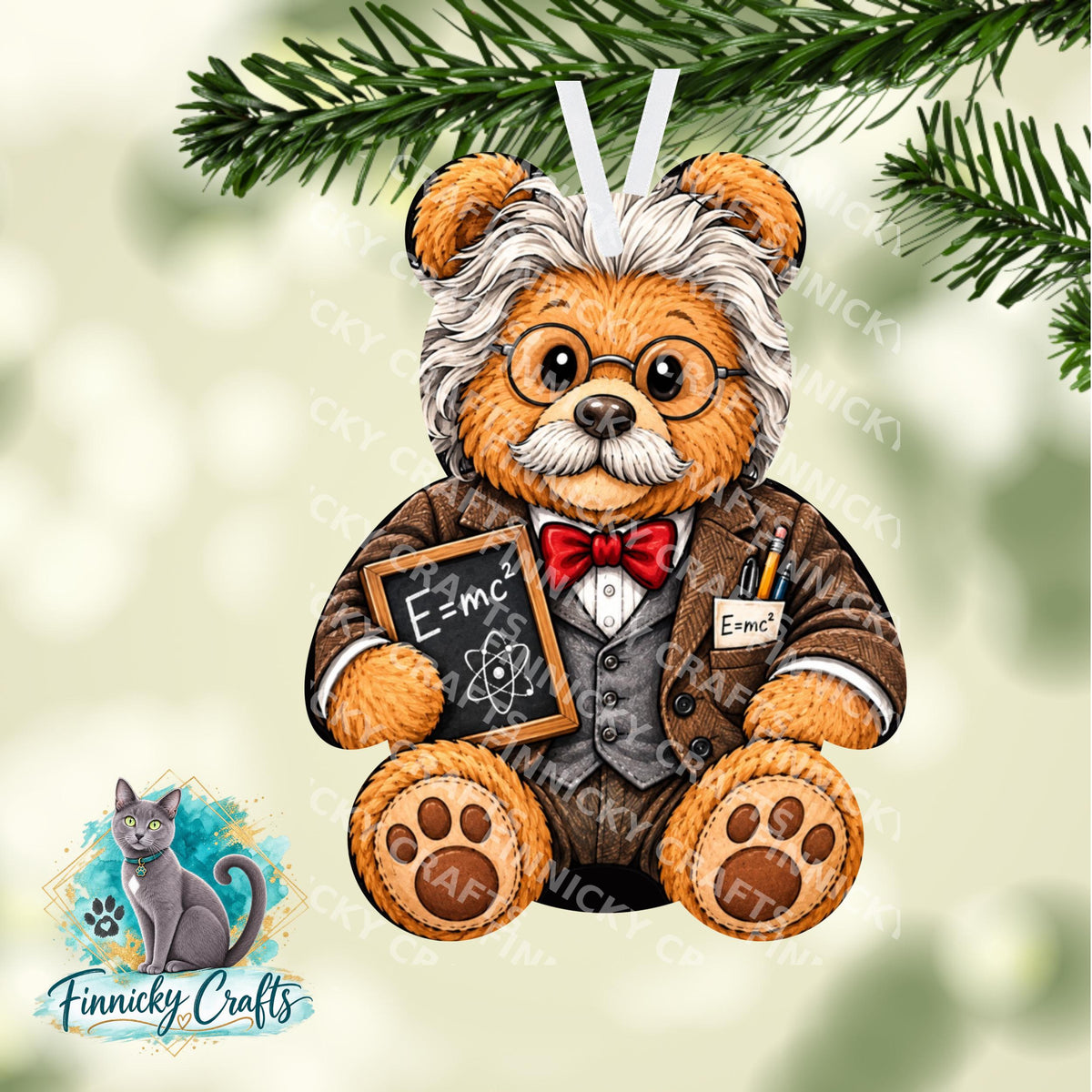 Famous Teddy Bear Sublimation Designs (Digital Download) - Einstein, Earhart, Shakespeare