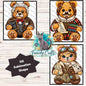 Famous Teddy Bear Sublimation Designs (Digital Download) - Einstein, Earhart, Shakespeare