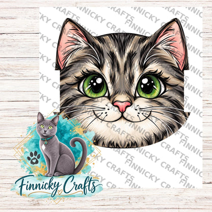 Cat Head Hair Tie Holders Bundle, Personalizable, PNG, Sublimation Design, Digital Design