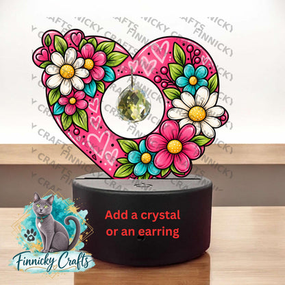Floral Heart Light Base, Sublimation, Digital, PNG Design