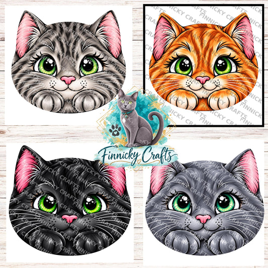 Cat Head Bundle, Personalizable, PNG, Sublimation Design, Digital Design