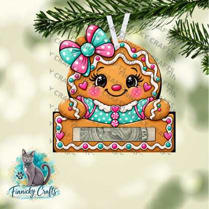 Gingerbread Girl Money Holders - Sublimation Digital File - Gift, ornament, decoration, sign, earrings, night light