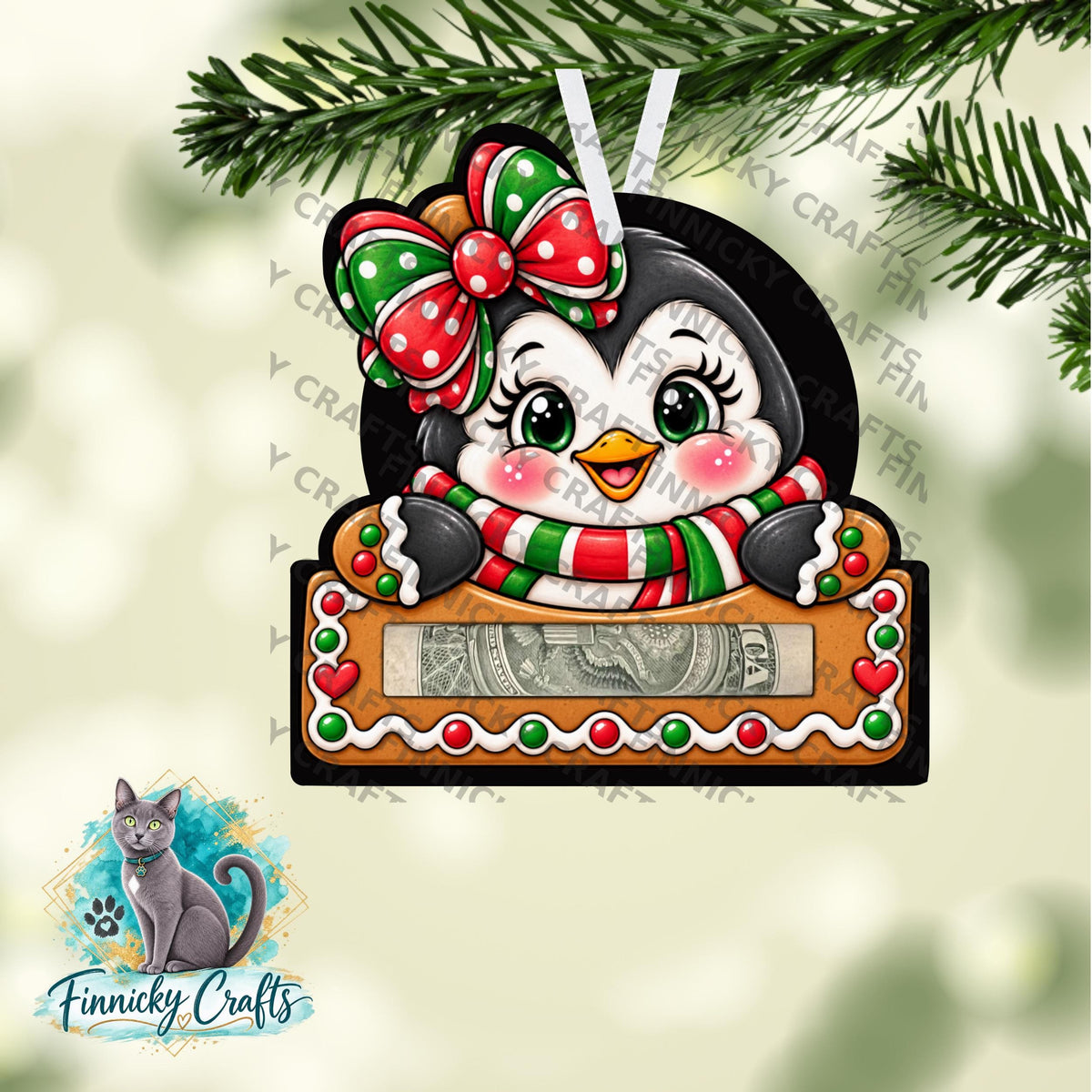 Penguin Girl Money Holders - Sublimation Digital File - Gift, ornament, decoration, sign, earrings, night light
