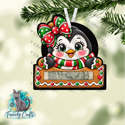 Penguin Girl Money Holders - Sublimation Digital File - Gift, ornament, decoration, sign, earrings, night light