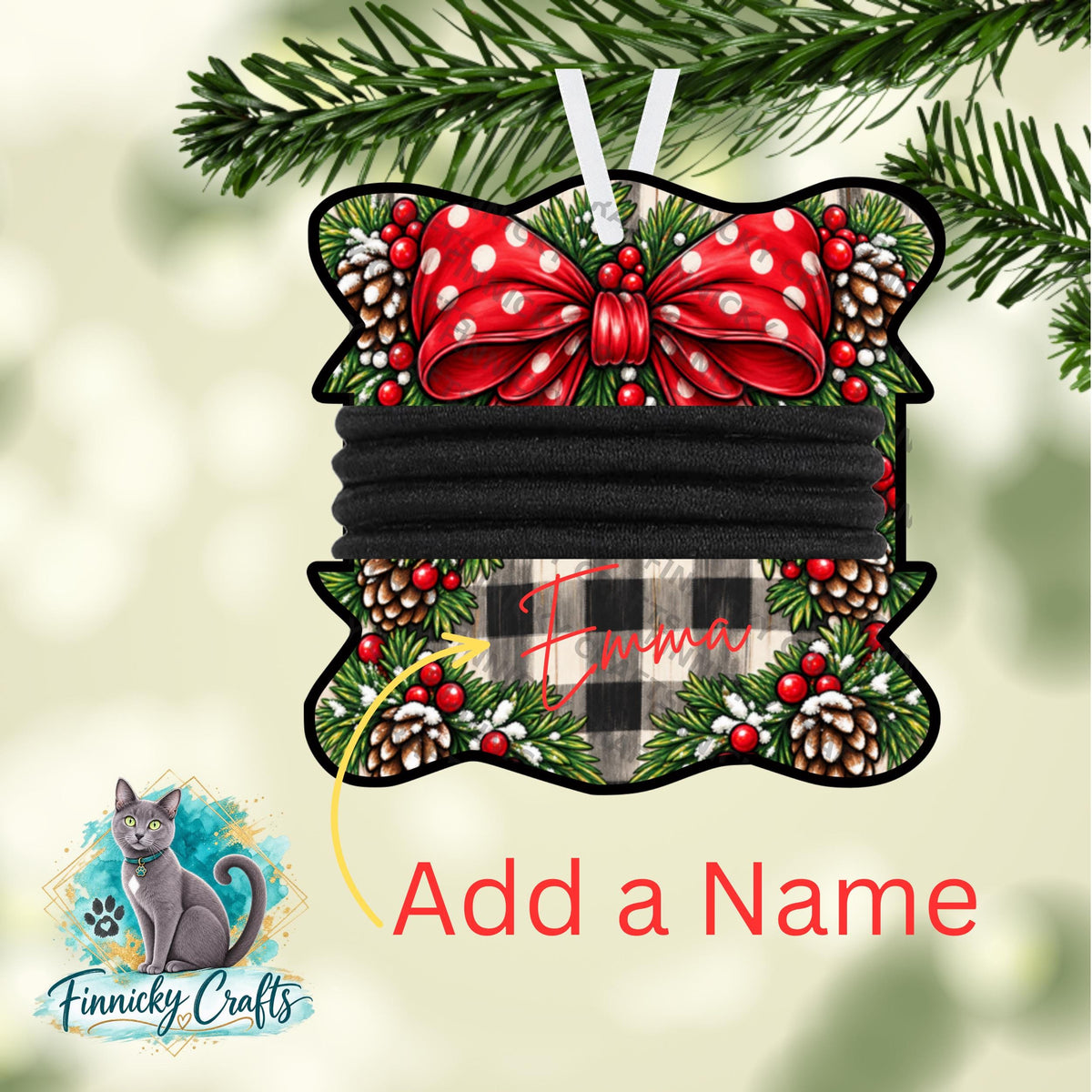 Wavy Christmas Hair Tie Holders Bundle, Personalizable, PNG, Sublimation Design, Digital Design