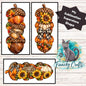 Fall Acorn Trio, Hair Clip, PNG Design, Sublimation, (Digital Download)