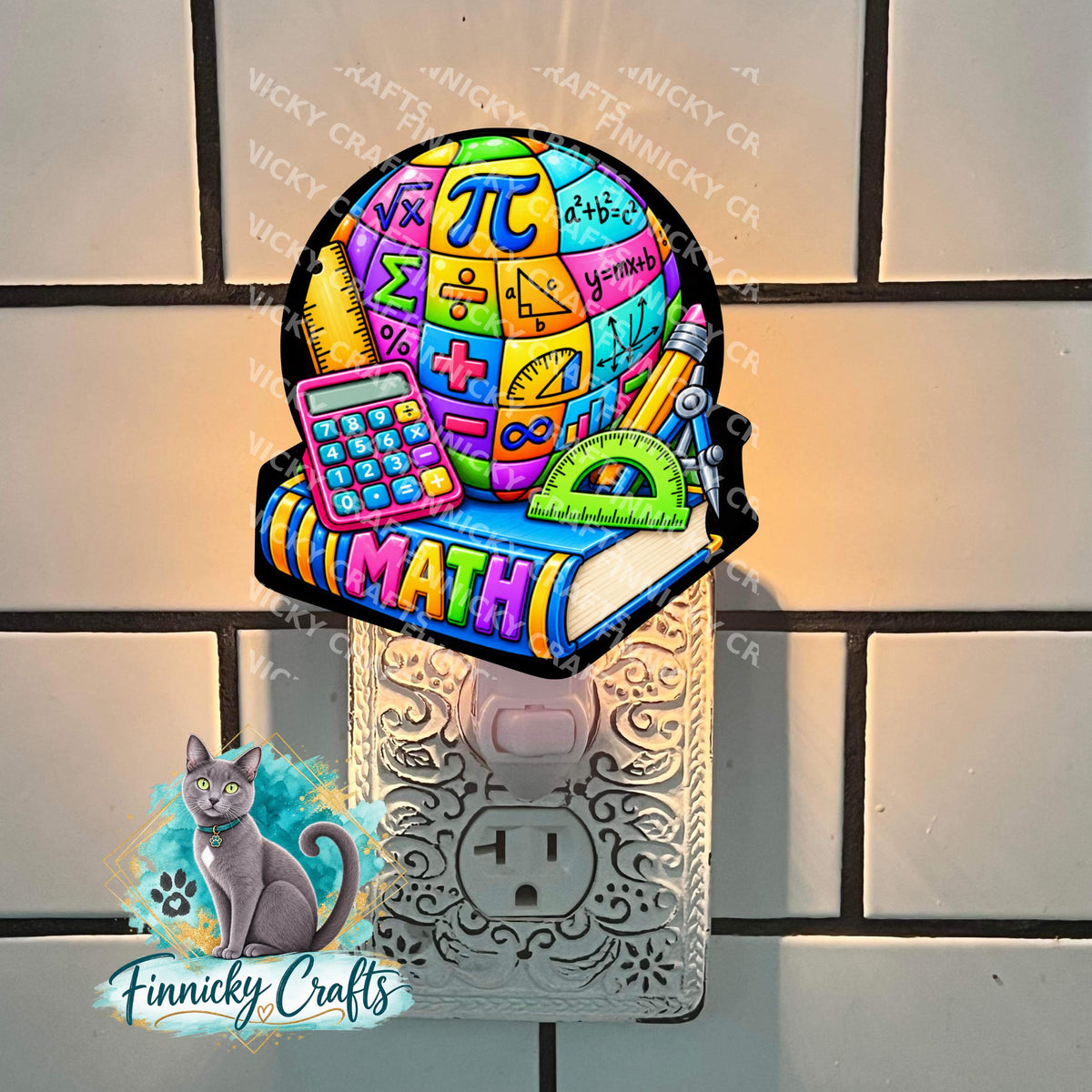 Mathematics book, symbols, night light, sign, earrings, Badge Reel, PNG Design, Sublimation Download
