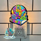 Mathematics book, symbols, night light, sign, earrings, Badge Reel, PNG Design, Sublimation Download