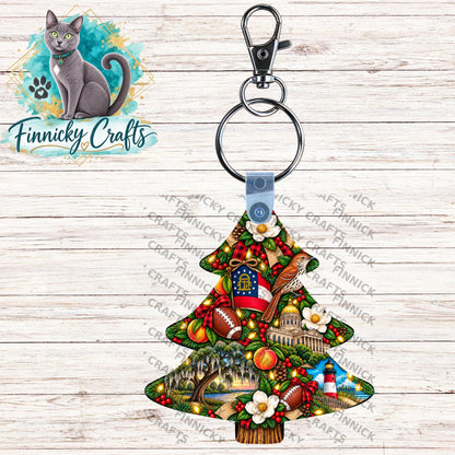 State of Georgia Shape, Christmas Tree, Sublimation, PNG, Digital Download, Door Hanger, Ornament, Earrings, T-shirt