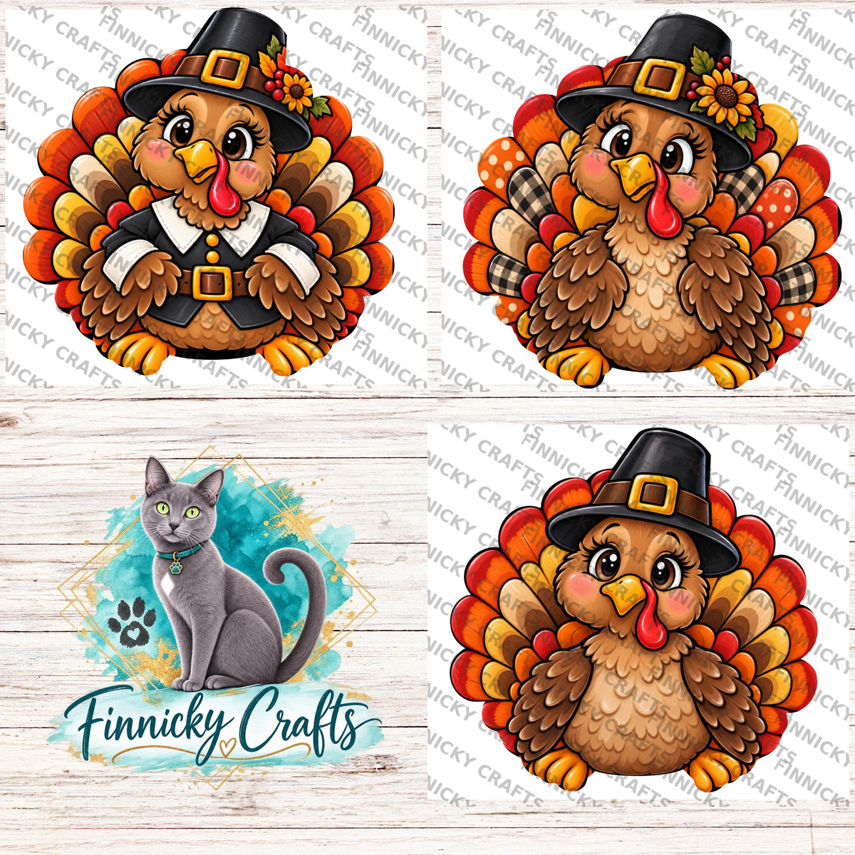 Turkey with hat Sublimation Design Bundle, Door Hanger, Tiered Tray, Earrings, Badge Reels, Night Lights (Digital Download)