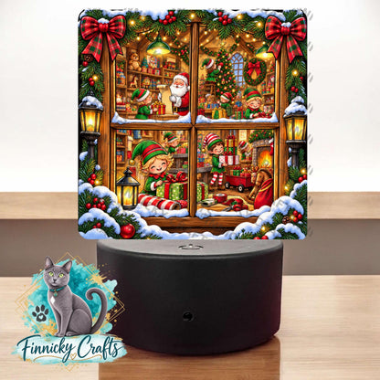 Christmas Santa’s Workship PNG, Decor, Sign, Light Base, Night Light, Ornament Digital Download