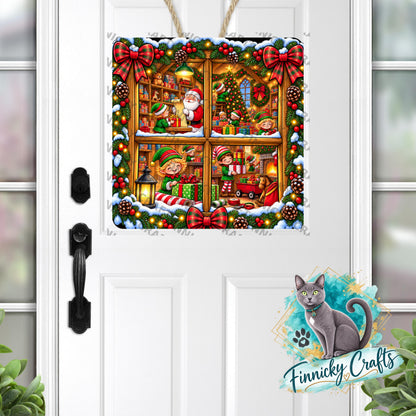 Christmas Santa’s Workship PNG, Decor, Sign, Light Base, Night Light, Ornament Digital Download