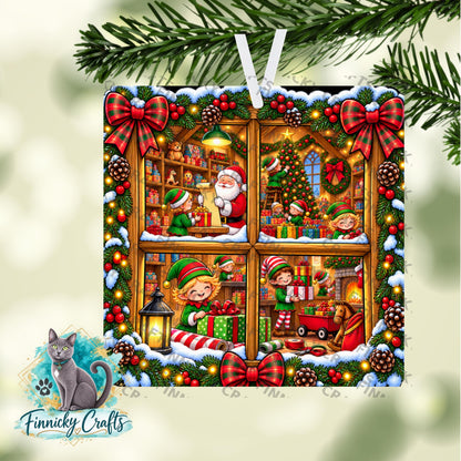 Christmas Santa’s Workship PNG, Decor, Sign, Light Base, Night Light, Ornament Digital Download