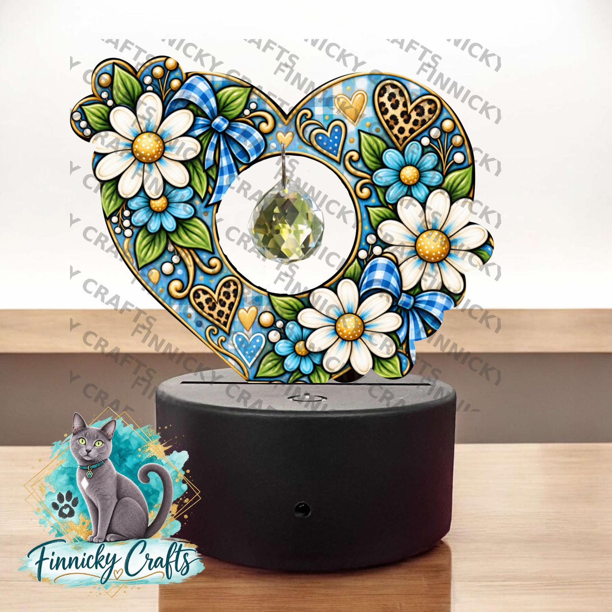 Floral Heart Light Base, Sublimation, Digital, PNG Design