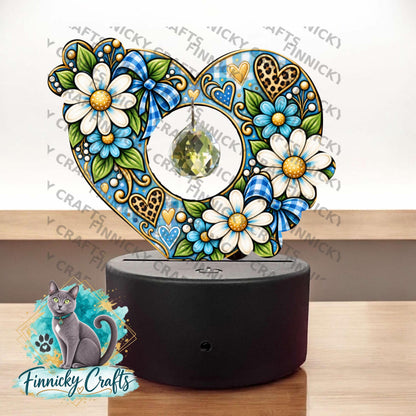 Floral Heart Light Base, Sublimation, Digital, PNG Design