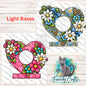 Floral Heart Light Base, Sublimation, Digital, PNG Design