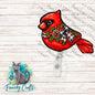 Cardinal Ornament Sublimation Design – Earrings, Badge Reel, Sign, Decor (Digital Download)