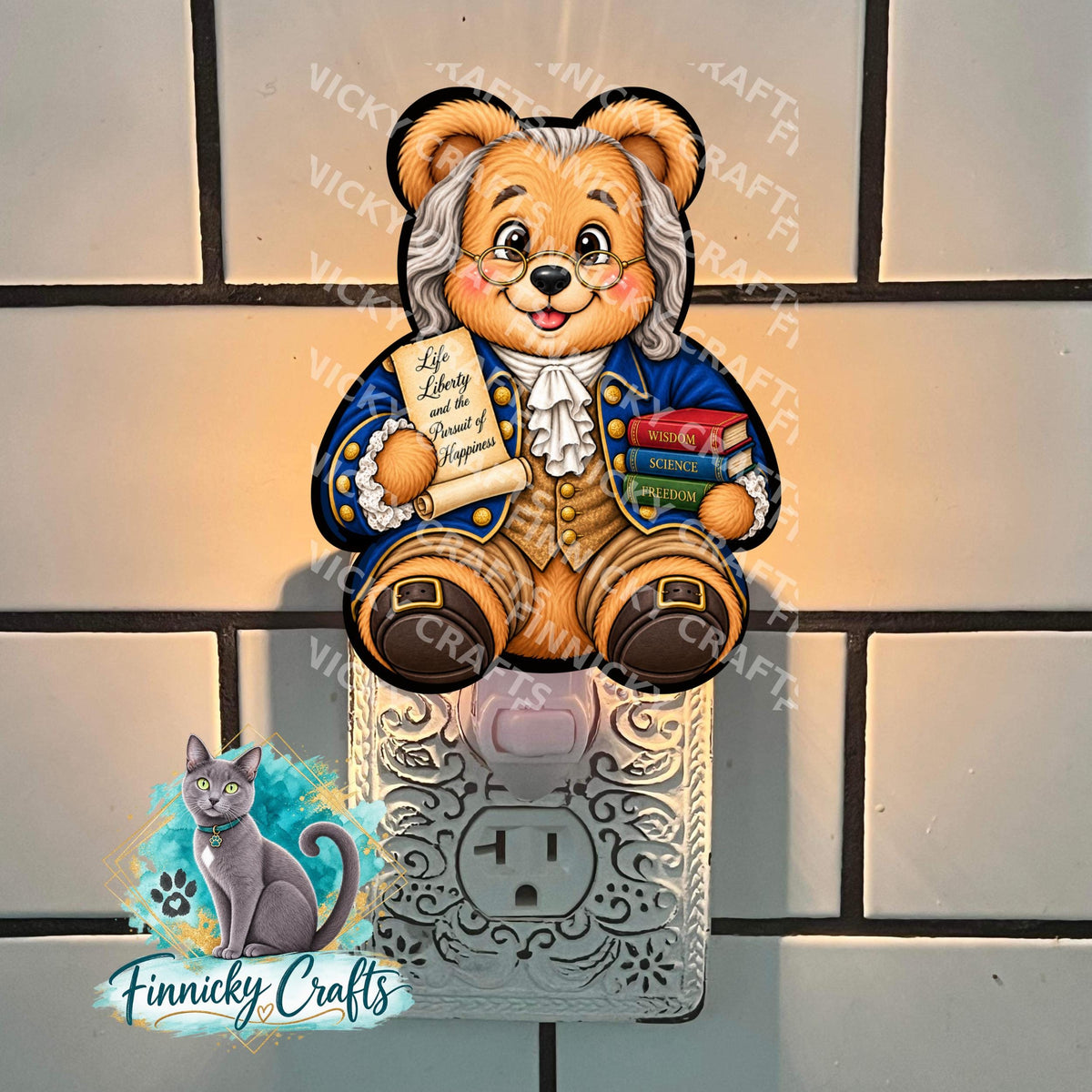 Famous Teddy Bear Sublimation Designs (Digital Download) - Ben Franklin, Neil Armstrong, Edgar Allan Poe Bonus: Liberty Bell