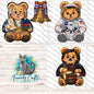 Famous Teddy Bear Sublimation Designs (Digital Download) - Ben Franklin, Neil Armstrong, Edgar Allan Poe Bonus: Liberty Bell