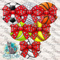 Sports Hair Tie Holders Red Bow Bundle, Personalizable, PNG, Sublimation Design, Digital Design