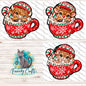 Animal in a Mug Christmas Ornament, decor, sign, Nightlight, Sublimation, Digital, PNG, Download - Highland cow, reindeer, mouse