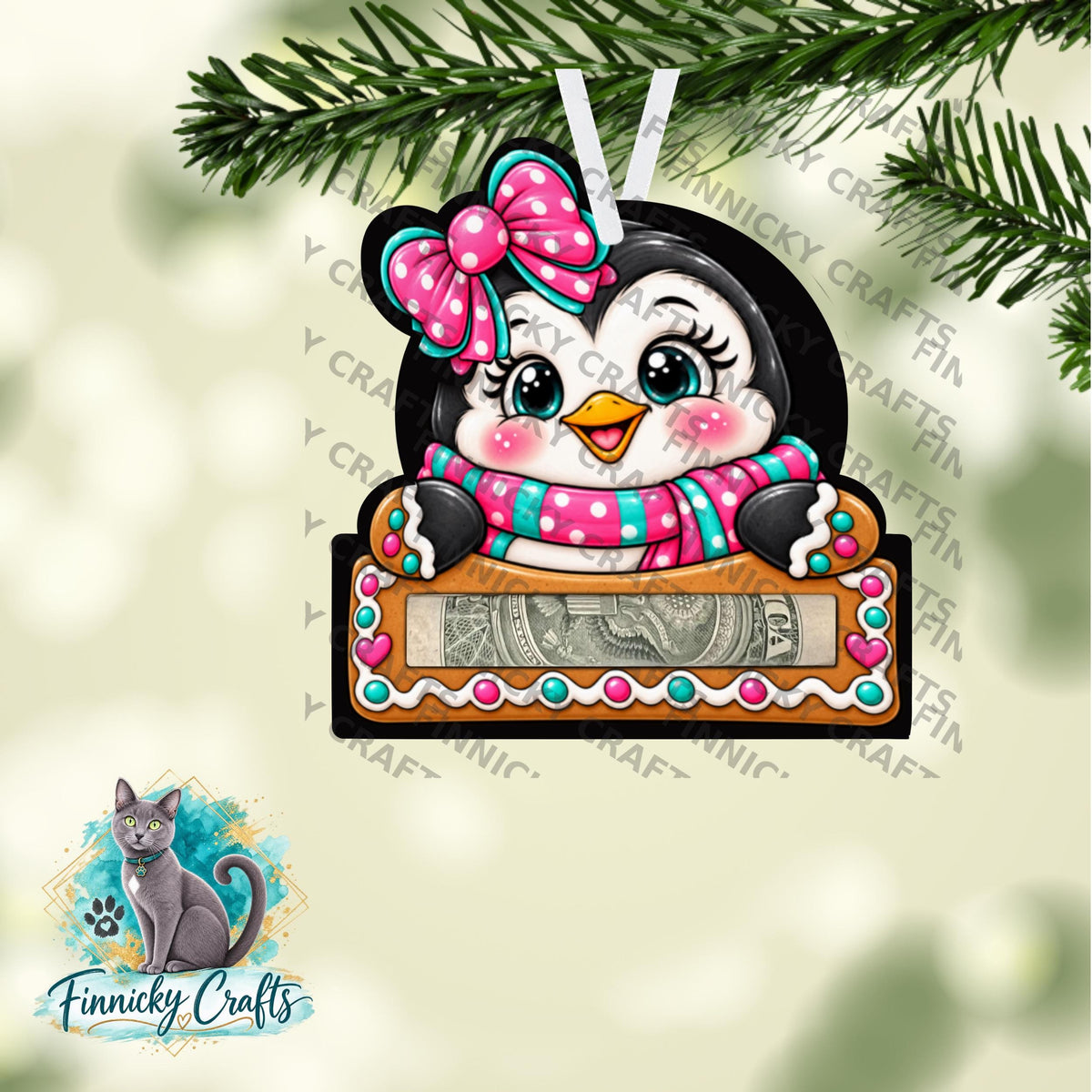 Penguin Girl Money Holders - Sublimation Digital File - Gift, ornament, decoration, sign, earrings, night light