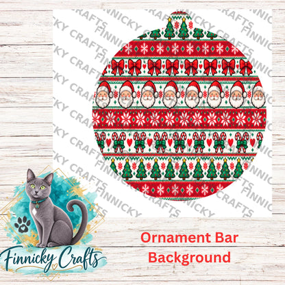 Ornament Bar, Round Christmas Ornament, Round Sign PNG (Digital Download), ugly sweater