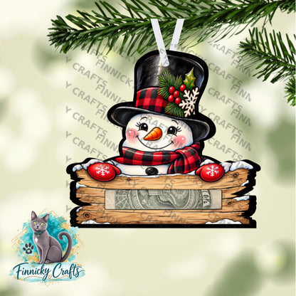 Snowman Money Holders - Sublimation Digital File - Gift, ornament, decoration, sign, earrings, night light