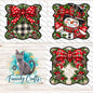 Wavy Christmas Hair Tie Holders Bundle, Personalizable, PNG, Sublimation Design, Digital Design