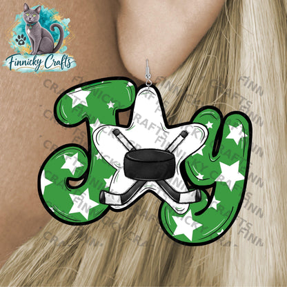 Joy Hockey Star Design,Earrings, Night Light, Ornament, DTF, Sign, Decor (Digital Download)