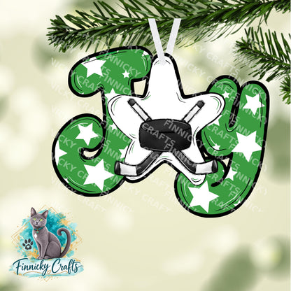 Joy Hockey Star Design,Earrings, Night Light, Ornament, DTF, Sign, Decor (Digital Download)