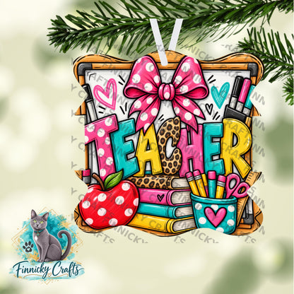 Wavy Teacher Hair Tie Holders Bundle, Personalizable, PNG, Sublimation Design, Digital Design