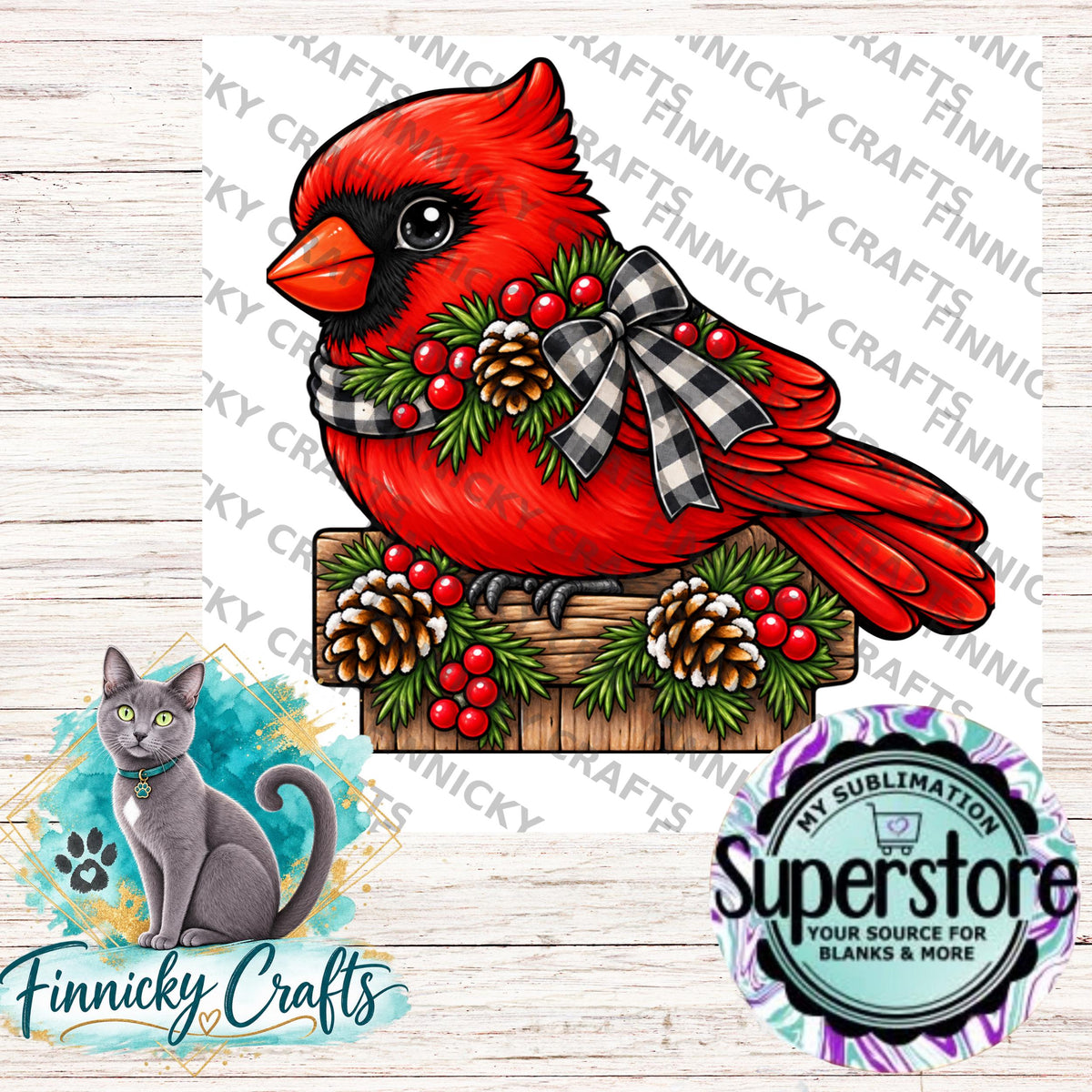 Cardinal Christmas Light Base Sublimation Design – (Digital Download)