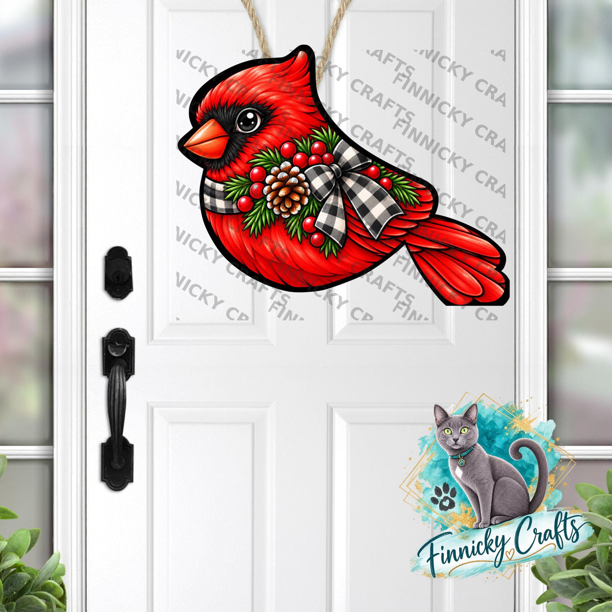 Cardinal Ornament Sublimation Design – Earrings, Badge Reel, Sign, Decor (Digital Download)