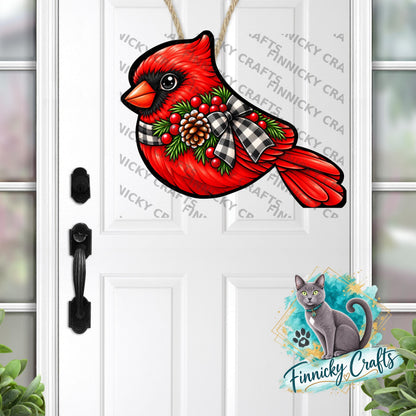 Cardinal Ornament Sublimation Design – Earrings, Badge Reel, Sign, Decor (Digital Download)