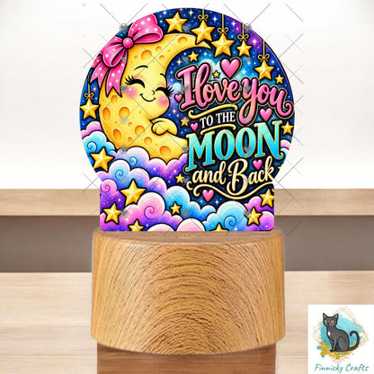 I Love You to the Moon and Back Light Base, PNG, Sublimation Design, Digital Download