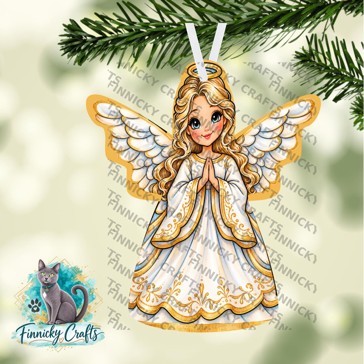 Angel Christmas Ornament Digital File Bundle – Night Light, Sign