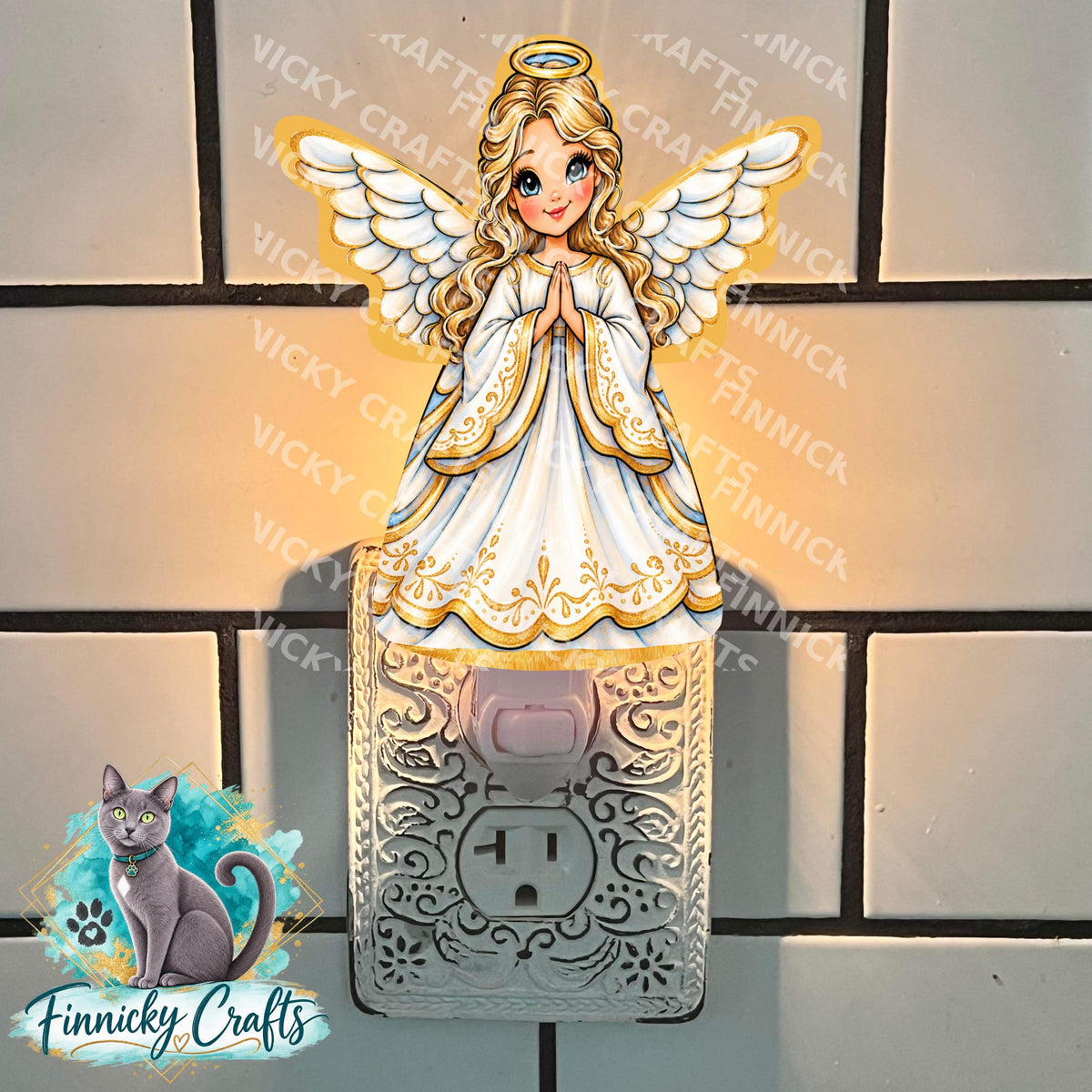 Angel Christmas Ornament Digital File Bundle – Night Light, Sign