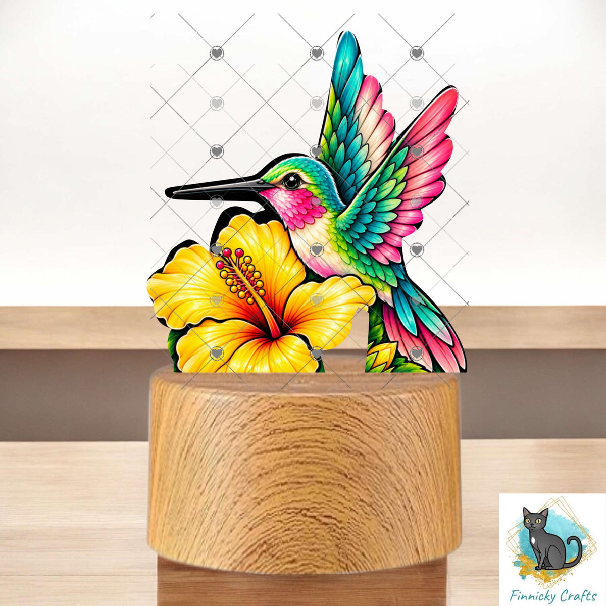 Hummingbird and Hibiscus Light Base, Sublimation, Sublimation, Digital, PNG, Design